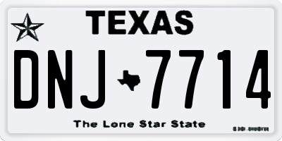 TX license plate DNJ7714