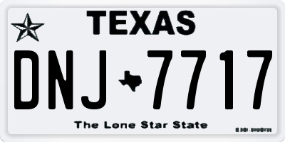 TX license plate DNJ7717