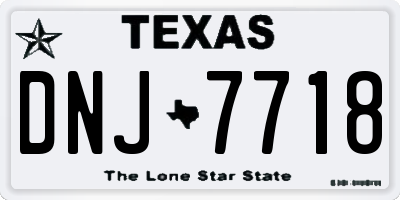 TX license plate DNJ7718