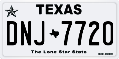 TX license plate DNJ7720
