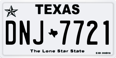 TX license plate DNJ7721