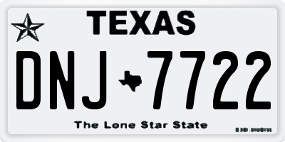 TX license plate DNJ7722