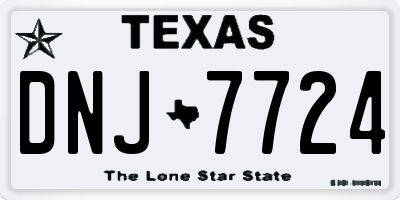 TX license plate DNJ7724