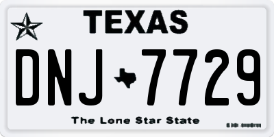 TX license plate DNJ7729