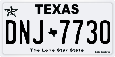 TX license plate DNJ7730