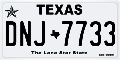 TX license plate DNJ7733