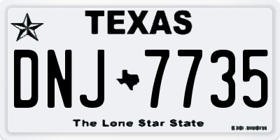 TX license plate DNJ7735