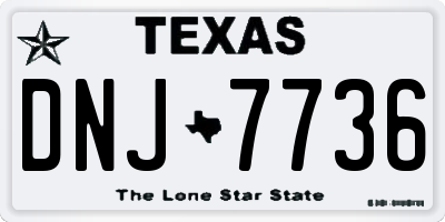 TX license plate DNJ7736