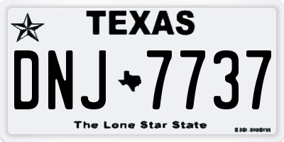 TX license plate DNJ7737