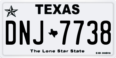 TX license plate DNJ7738