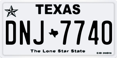 TX license plate DNJ7740