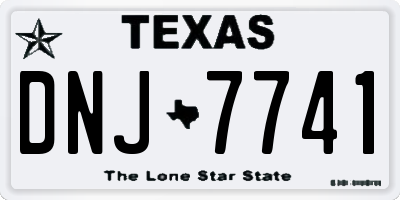 TX license plate DNJ7741