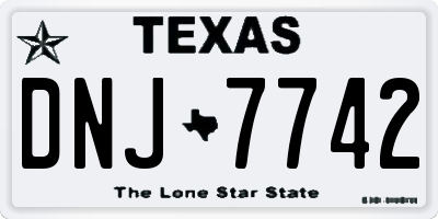 TX license plate DNJ7742