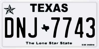 TX license plate DNJ7743
