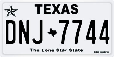 TX license plate DNJ7744