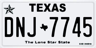 TX license plate DNJ7745
