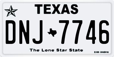 TX license plate DNJ7746