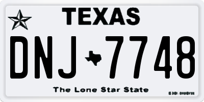 TX license plate DNJ7748