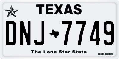 TX license plate DNJ7749