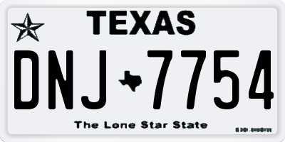 TX license plate DNJ7754