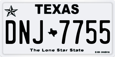 TX license plate DNJ7755