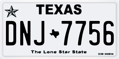 TX license plate DNJ7756