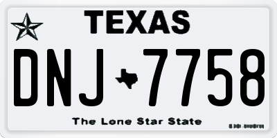TX license plate DNJ7758