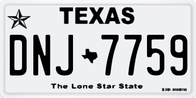 TX license plate DNJ7759
