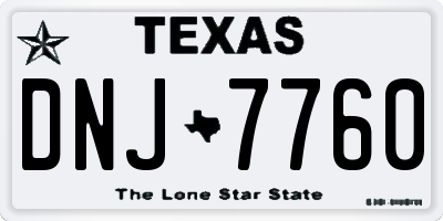 TX license plate DNJ7760