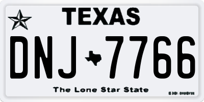 TX license plate DNJ7766