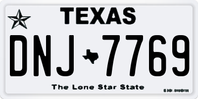 TX license plate DNJ7769