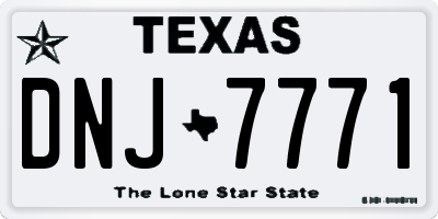 TX license plate DNJ7771