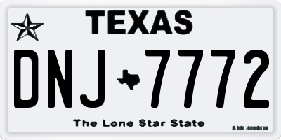 TX license plate DNJ7772