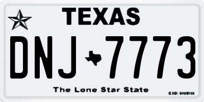 TX license plate DNJ7773