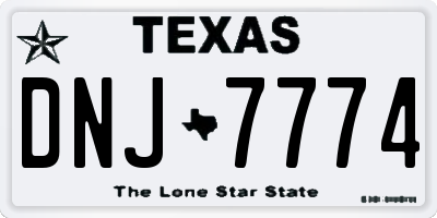 TX license plate DNJ7774