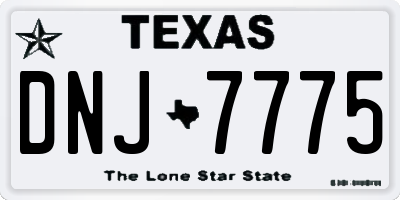 TX license plate DNJ7775
