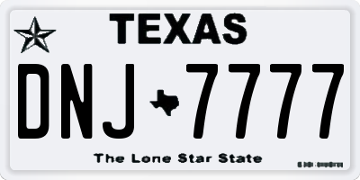 TX license plate DNJ7777