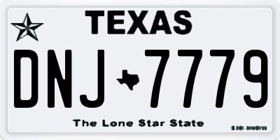 TX license plate DNJ7779