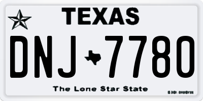 TX license plate DNJ7780