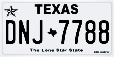 TX license plate DNJ7788