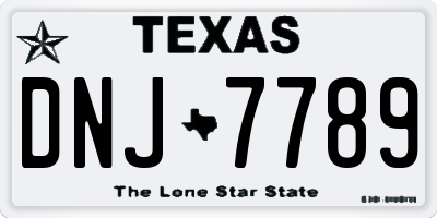 TX license plate DNJ7789