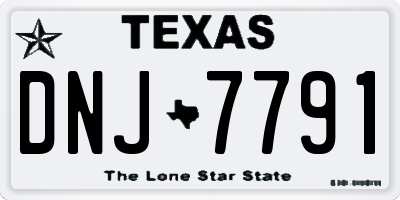 TX license plate DNJ7791