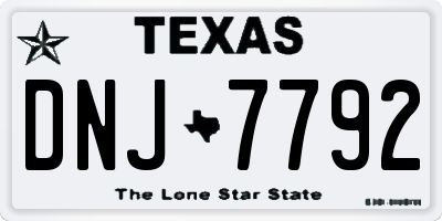 TX license plate DNJ7792