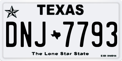 TX license plate DNJ7793