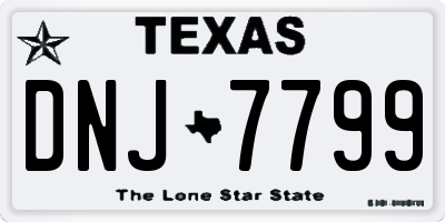 TX license plate DNJ7799