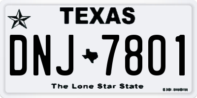 TX license plate DNJ7801