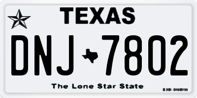 TX license plate DNJ7802