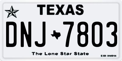 TX license plate DNJ7803
