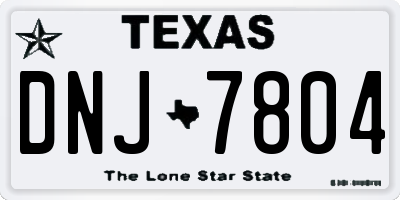TX license plate DNJ7804