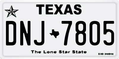 TX license plate DNJ7805